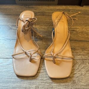 I.N.C Nude ankle wrap sandals